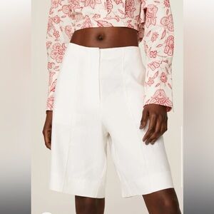 Saunders x RTR White Linen Shorts